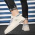 Men Sneakers Casual Shoes Ergonomic Anti slip Design Lightweight Breathable Minimalist Sports Shoes Fashion Platform Shoes Beige blue 44