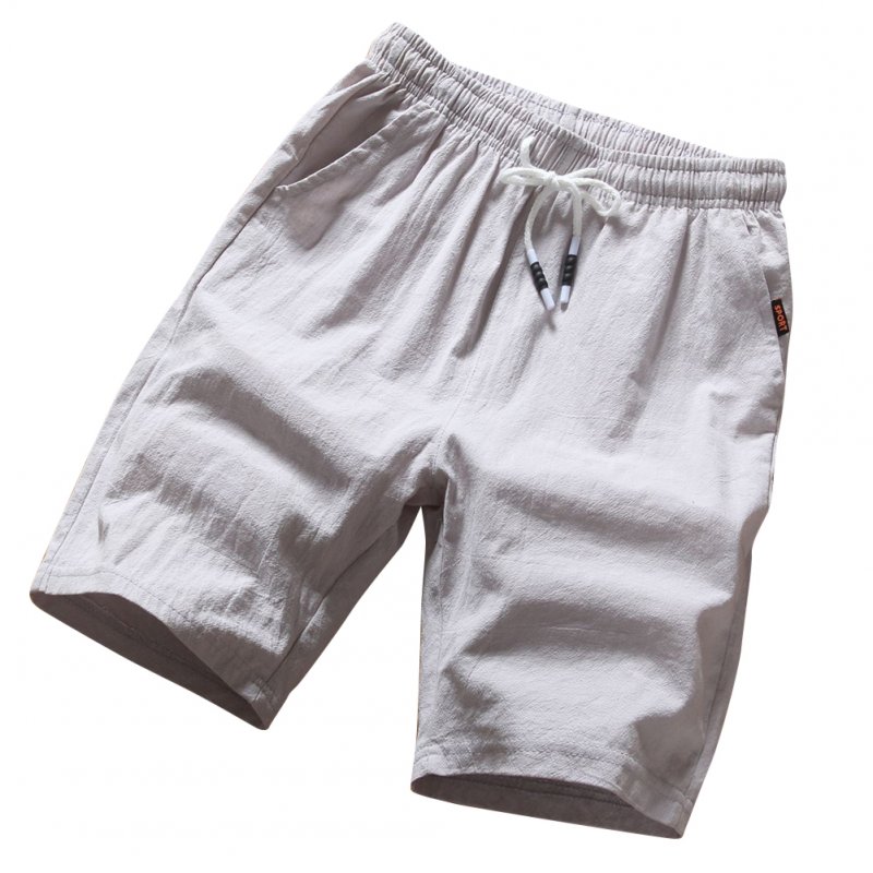 Men Soft Cotton Loose Casual Shorts Middle Length Pants gray_XXL