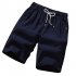 Men Soft Cotton Loose Casual Shorts Middle Length Pants black L