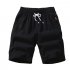 Men Soft Cotton Loose Casual Shorts Middle Length Pants black XXL