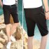 Men Soft Cotton Loose Casual Shorts Middle Length Pants black XXL