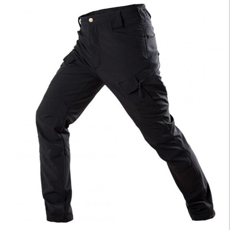 Men Soft Water-proof Sports Tactical Pants Fleece Linning Outdoor Casual Pants