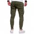 Men Solid Color Casual Slacks Fashion Soft Cotton Sports Jogging Pants Dark gray L