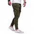 Men Solid Color Casual Slacks Fashion Soft Cotton Sports Jogging Pants Dark gray M