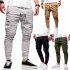 Men Solid Color Casual Slacks Fashion Soft Cotton Sports Jogging Pants green M