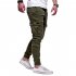 Men Solid Color Casual Slacks Fashion Soft Cotton Sports Jogging Pants green M
