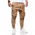 Men Solid Color Casual Slacks Fashion Soft Cotton Sports Jogging Pants light grey L