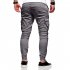 Men Solid Color Casual Slacks Fashion Soft Cotton Sports Jogging Pants black M