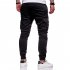 Men Solid Color Casual Slacks Fashion Soft Cotton Sports Jogging Pants black M
