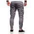 Men Solid Color Casual Slacks Fashion Soft Cotton Sports Jogging Pants black XXL