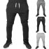 Men Solid Color Gym Fitness Casual Pants black XL