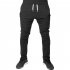 Men Solid Color Gym Fitness Casual Pants black XL