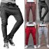 Men Solid Color Middle Waist Casual Harem Pants black L 30 31 