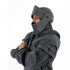 Men Solid Color Retro Elbow Drawstring Mask Knight Sweater  black L