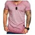 Men Solid Color Round Collar Slim Short Sleeve T Shirt  gray M