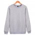 Men Solid Color Round Neck Long Sleeve Sweater Winter Warm Coat Tops gray XXXXL