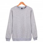 Men Solid Color Round Neck Long Sleeve Sweater Winter Warm Coat Tops gray XL