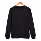 Men Solid Color Round Neck Long Sleeve Sweater Winter Warm Coat Tops black XXXXL
