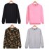 Men Solid Color Round Neck Long Sleeve Sweater Winter Warm Coat Tops camouflage XXL