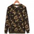 Men Solid Color Round Neck Long Sleeve Sweater Winter Warm Coat Tops camouflage XXXL