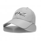 Men Sports Golf Hats Breathable Retractable Widened Brim Sun Protection Full Face Sun Hat Baseball Cap MZ054-gray as shown