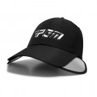 Men Sports Golf Hats Breathable Retractable Widened Brim Sun Protection Full Face Sun Hat Baseball Cap MZ054-Black as shown