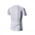 Men Sports Leisure Printing T Shirts Short Sleeve Round Neck Sweat Absorbent Breathable Quick Drying Tops   White M