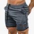 Men Sports Short Pants Quick drying Elastic Cotton Leisure Pants blue XL