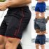 Men Sports Short Pants Quick drying Elastic Cotton Leisure Pants Navy blue L