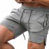 Men Sports Shorts Fashion Solid Color Middle Waist Cargo Pants With Pocket Casual Breathable Zipper Shorts light grey M
