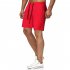 Men Sports Shorts Quick drying Solid color Fitness Pants Beach Casual Cropped Pants red XL
