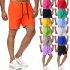 Men Sports Shorts Quick drying Solid color Fitness Pants Beach Casual Cropped Pants grey L