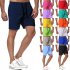 Men Sports Shorts Quick drying Solid color Fitness Pants Beach Casual Cropped Pants grey XXXL