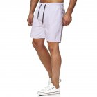 Men Sports Shorts Quick-drying Solid-color Fitness Pants Beach Casual Cropped Pants White XXL