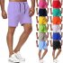 Men Sports Shorts Quick drying Solid color Fitness Pants Beach Casual Cropped Pants yellow XXL
