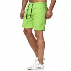 Men Sports Shorts Quick-drying Solid-color Fitness Pants Beach Casual Cropped Pants fluorescent green L