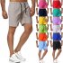 Men Sports Shorts Quick drying Solid color Fitness Pants Beach Casual Cropped Pants blue XXXL