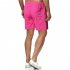 Men Sports Shorts Quick drying Solid color Fitness Pants Beach Casual Cropped Pants blue XXXL