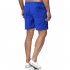 Men Sports Shorts Quick drying Solid color Fitness Pants Beach Casual Cropped Pants blue XXXL