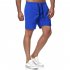 Men Sports Shorts Quick drying Solid color Fitness Pants Beach Casual Cropped Pants navy blue XL