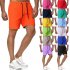 Men Sports Shorts Quick drying Solid color Fitness Pants Beach Casual Cropped Pants watermelon red XL
