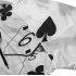 Men Spring And Autumn Playing Card Printing Simple Fashion Short Sleeve Hooded Shirt T shirt black 3XL