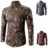 Men Spring And Autumn Simple Fashion Print Long Sleeve Shirt Tops red 5XL