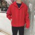 Men Spring And Autumn Thin Slim Long Sleeved Jacket Hooded Top Coat red XXL