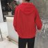 Men Spring And Autumn Thin Slim Long Sleeved Jacket Hooded Top Coat red XXL