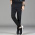 Men Spring And Summer Thin Casual Slim Harem Pants Drawstring Trousers pure black 3XL