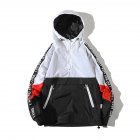 Men Spring Autumn Hooded Loose Large Size Pockets Jacket Coat white 4XL