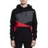 Men Spring Autumn Sweatshirt Color Matching Hooded Cotton Blend Pullover Clothes Black gray red 2XL
