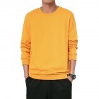 Men Spring Autumn Sweatshirts Casual Fashion Round Collar Coat yellow XL