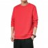Men Spring Autumn Sweatshirts Casual Fashion Round Collar Coat red XL
